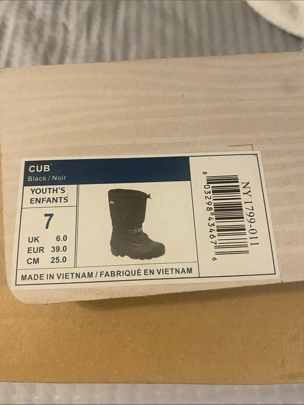 Sorel Kids Cub Black Snow & Rain Boots